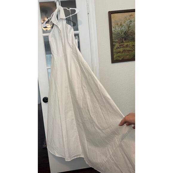 Boston Proper Maxi Length Belted Poplin Shirt Dress white size 4 NWT - Picture 7 of 14